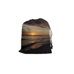 Sunset On Rincon Puerto Rico Drawstring Pouches (small)  by StarvingArtisan