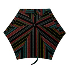 Multicolored Dark Stripes Pattern Mini Folding Umbrellas by dflcprints