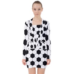 Football V-neck Bodycon Long Sleeve Dress by Valentinaart