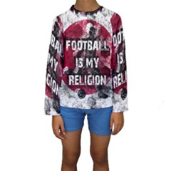 Football Is My Religion Kids  Long Sleeve Swimwear by Valentinaart
