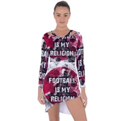 Football Is My Religion Asymmetric Cut-out Shift Dress by Valentinaart