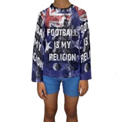 Football Is My Religion Kids  Long Sleeve Swimwear by Valentinaart