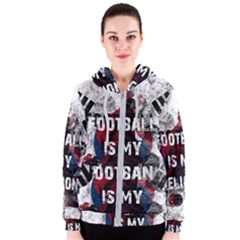 Football Is My Religion Women s Zipper Hoodie by Valentinaart