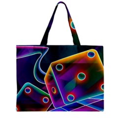 3d Cube Dice Neon Zipper Mini Tote Bag by Sapixe