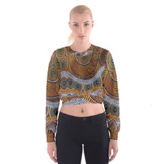Aboriginal Traditional Pattern Cropped Sweatshirt by Sapixe