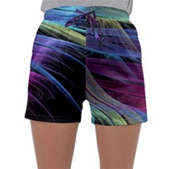Abstract Satin Sleepwear Shorts by Sapixe