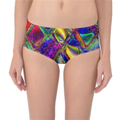 Abstract Digital Art Mid-waist Bikini Bottoms by Sapixe