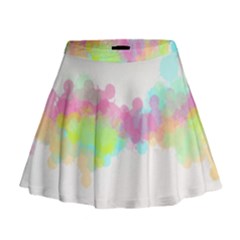 Abstract Color Pattern Colorful Mini Flare Skirt by Sapixe