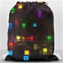 Abstract 3d Cg Digital Art Colors Cubes Square Shapes Pattern Dark Drawstring Bag (Large) View2