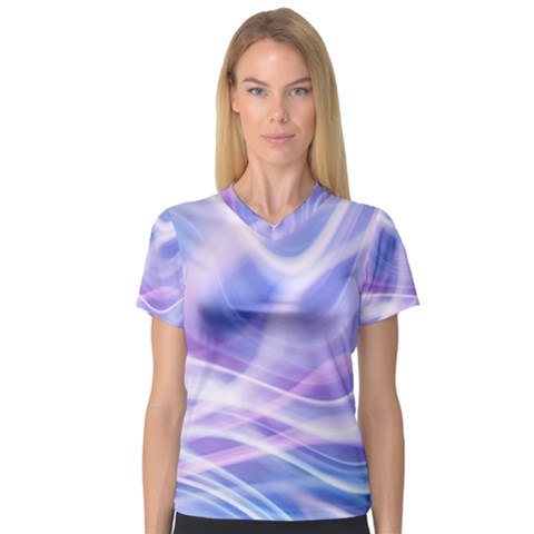 Abstract Graphic Design Background V-neck Sport Mesh Tee by Sapixe