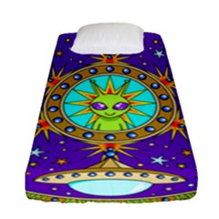 Alien Mandala Fitted Sheet (single Size) by Sapixe