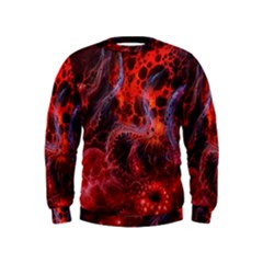 Art Space Abstract Red Line Kids  Sweatshirt by Sapixe