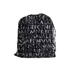 Antique Roman Typographic Pattern Drawstring Pouches (large)  by dflcprints