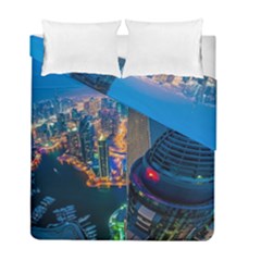 City Dubai Photograph From The Top Of Skyscrapers United Arab Emirates Duvet Cover Double Side (full/ Double Size) by Sapixe