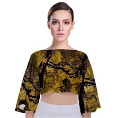 Colorful The Beautiful Of Traditional Art Indonesian Batik Pattern Tie Back Butterfly Sleeve Chiffon Top by Sapixe