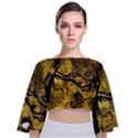 Colorful The Beautiful Of Traditional Art Indonesian Batik Pattern Tie Back Butterfly Sleeve Chiffon Top View1