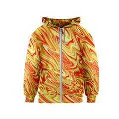 Orange Liquid  Kids  Zipper Hoodie by berwies