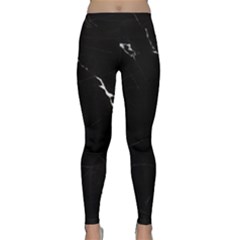 Black Marble Tiles Rock Stone Statues Classic Yoga Leggings by Nexatart