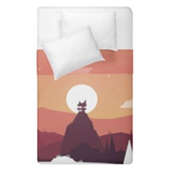 Design Art Hill Hut Landscape Duvet Cover Double Side (single Size) by Nexatart