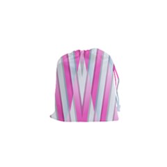 Geometric 3d Design Pattern Pink Drawstring Pouches (xs)  by Nexatart