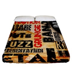 Guitar Typography Fitted Sheet (california King Size) by Sapixe