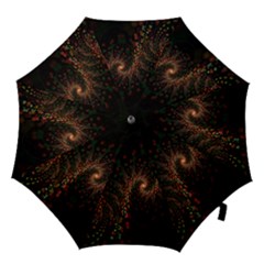Multicolor Fractals Digital Art Design Hook Handle Umbrellas (large) by Sapixe