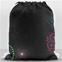 Neon Flowers And Swirls Abstract Drawstring Bag (Large) View1