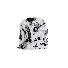 Pattern Color Painting Dab Black Drawstring Pouches (small)  by Sapixe