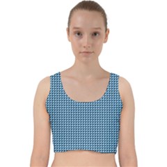 Blue Triangulate Velvet Racer Back Crop Top by jumpercat
