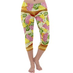 Pizza Clip Art Capri Yoga Leggings by Sapixe