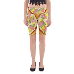 Pizza Clip Art Yoga Cropped Leggings by Sapixe