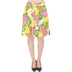 Pizza Clip Art Velvet High Waist Skirt by Sapixe