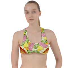 Pizza Clip Art Criss Cross Racerback Sports Bra by Sapixe