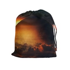 Saturn Rings Fantasy Art Digital Drawstring Pouches (extra Large) by Sapixe