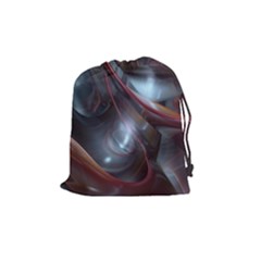 Shells Around Tubes Abstract Drawstring Pouches (medium)  by Sapixe