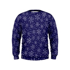Snowflakes Pattern Kids  Sweatshirt by Sapixe