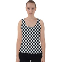 Checker Black And White Velvet Tank Top by jumpercat