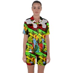 Balboa   Island On A Sand 20 Satin Short Sleeve Pyjamas Set by bestdesignintheworld