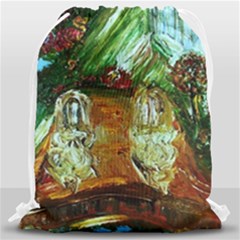 Royal Marine With Stone Lions Drawstring Bag (large) by bestdesignintheworld