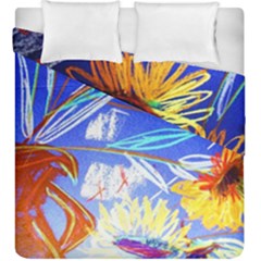 Ceramic Jur And Sunlowers Duvet Cover Double Side (king Size) by bestdesignintheworld