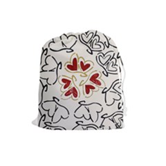 Love Love Hearts Drawstring Pouches (large)  by Oniriks