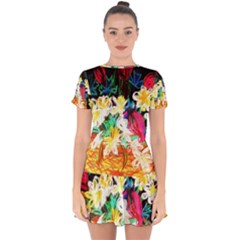 Dscf1390 - Basket Flowers Drop Hem Mini Chiffon Dress by bestdesignintheworld