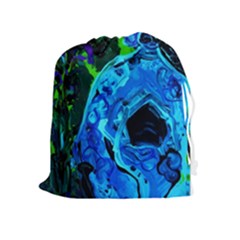 Dscf1604 - Lady In Blue Kimono Drawstring Pouches (extra Large) by bestdesignintheworld