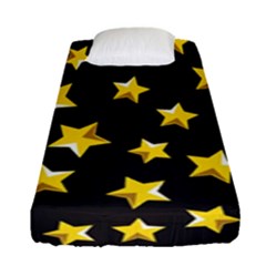 Yellow Stars Pattern Fitted Sheet (single Size) by Sapixe