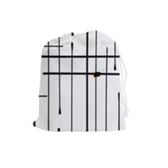 White Limits By Jandi Drawstring Pouches (large)  by Art2City