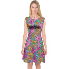 Flower Paisley 1 Capsleeve Midi Dress by stephenlinhart