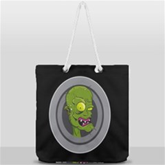 Zombie Pictured Illustration Full Print Rope Handle Tote (large) by Sapixe