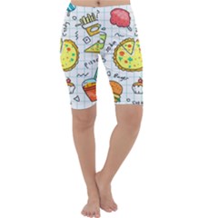 Colorful Doodle Soda Cartoon Set Cropped Leggings  by Sapixe