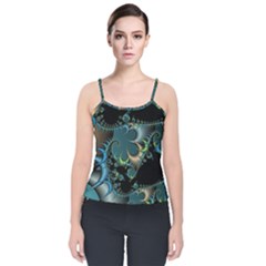 Fractal Art Artwork Digital Art Velvet Spaghetti Strap Top by Sapixe
