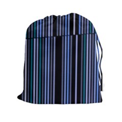 Shades Of Blue Stripes Striped Pattern Drawstring Pouches (xxl) by yoursparklingshop